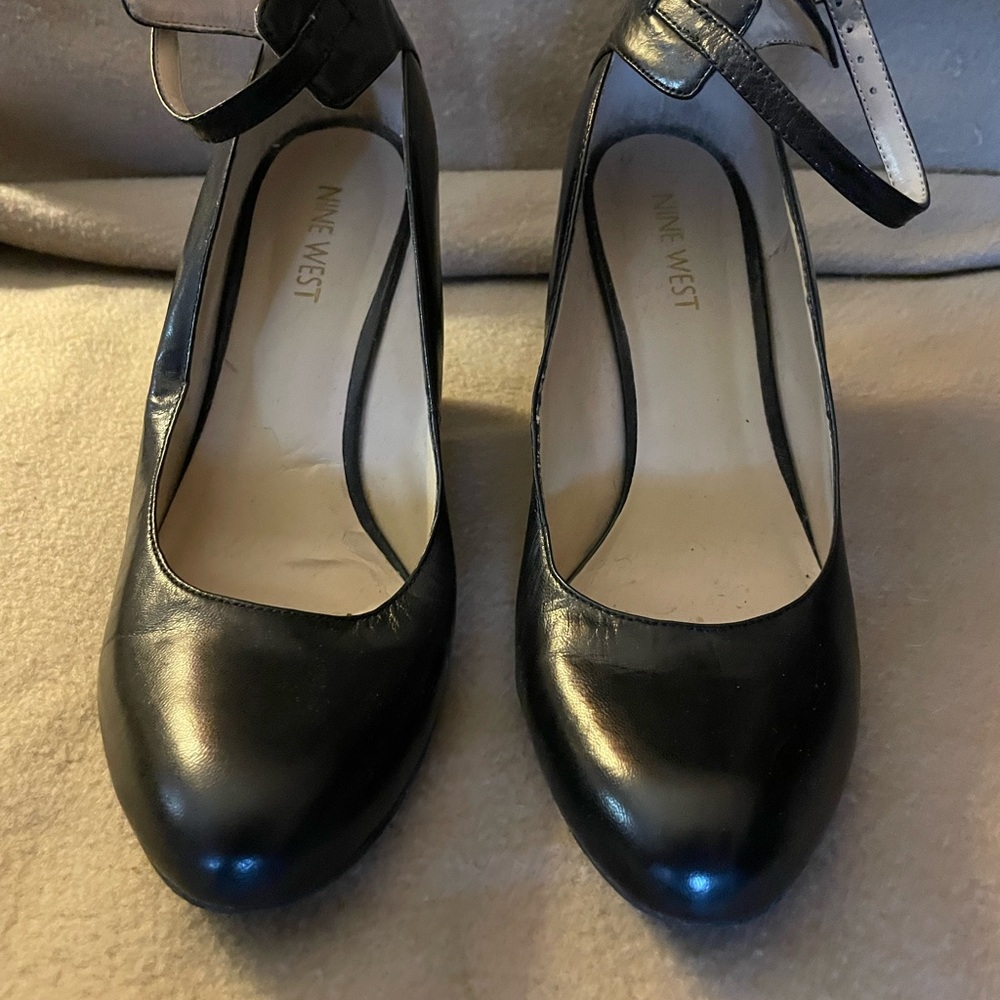 Nine West Black Ankle Strap Heels